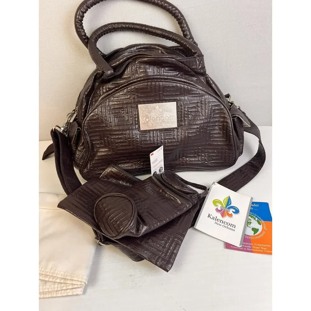 Kalencom New Orleans Travel Diaper Bag Changing Pad Bottle Holder Black Gift